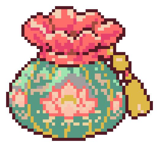 Lotus sachet fuse bead artwork preview