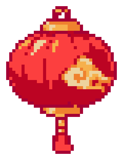 Red lantern fuse bead artwork preview