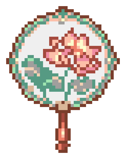 Lotus round fan fuse bead artwork preview
