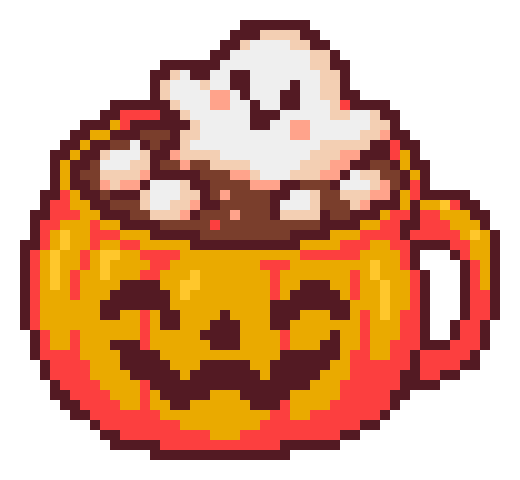 Ghost hot cocoa fuse bead artwork preview