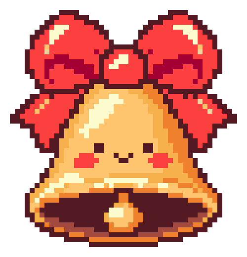 Cute bow Christmas bell fuse bead artwork preview