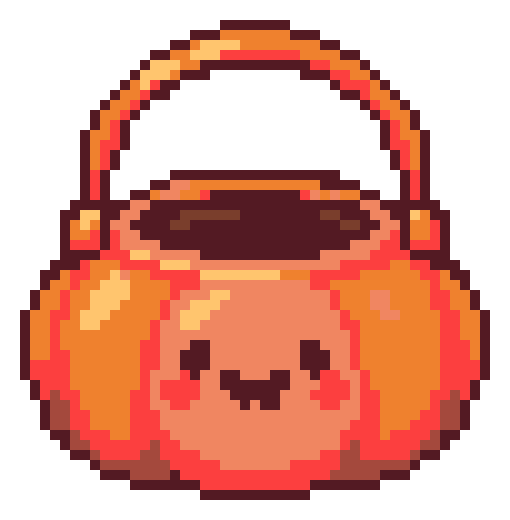 Cute pumpkin candy bucket fuse bead artwork preview