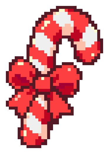 Cute bow candy cane fuse bead artwork preview