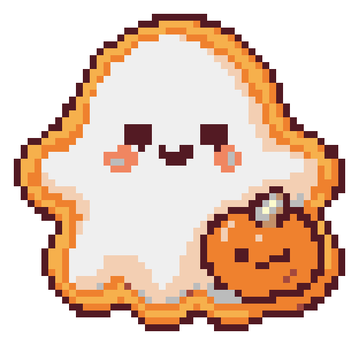 Cute ghost icing cookie fuse bead artwork preview