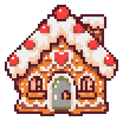 Cute iced gingerbread house fuse bead artwork preview