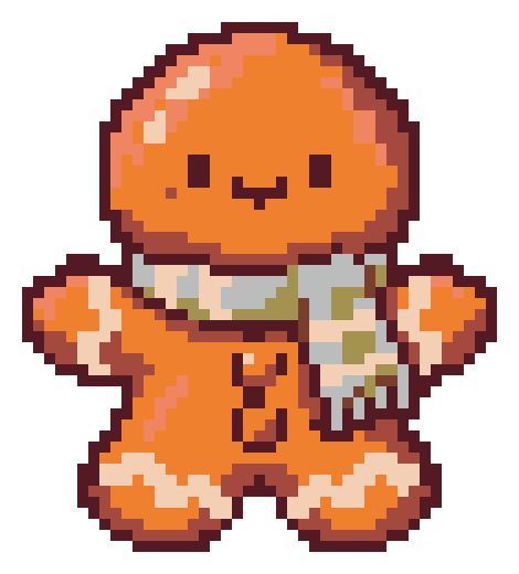 Cute scarf gingerbread cookie fuse bead artwork preview